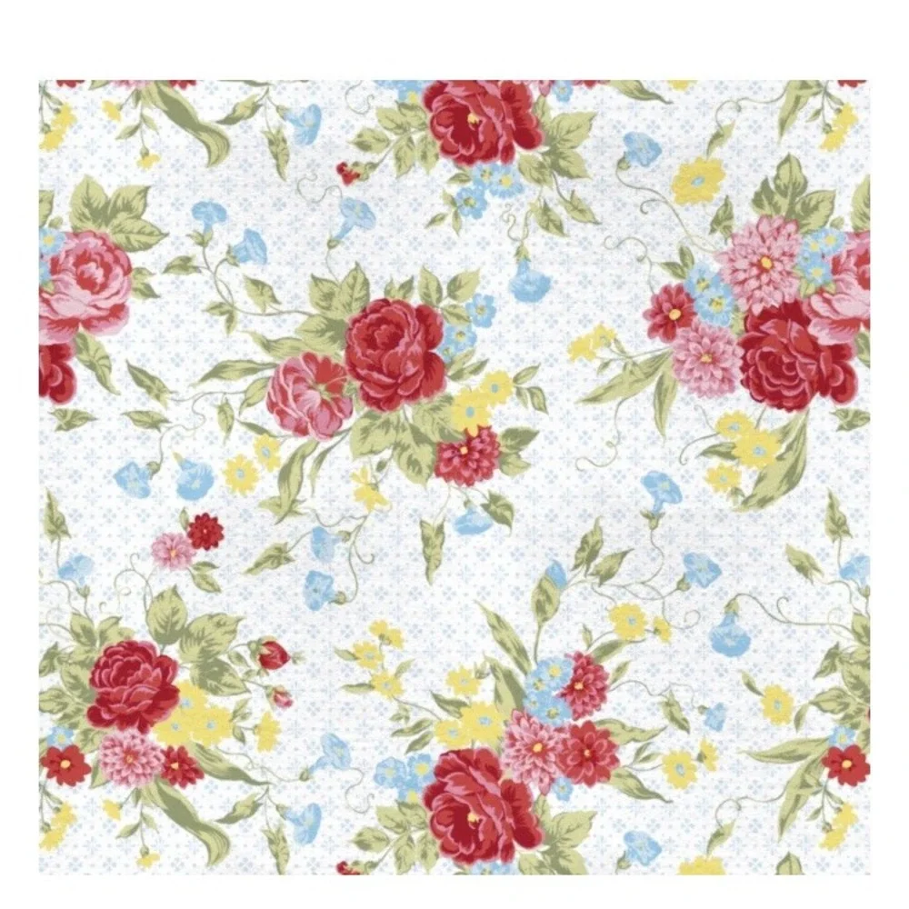 The Pioneer Woman Sweet Rose Floral Fleece Fabric‎ 2 yards for Blanket Throw NEW